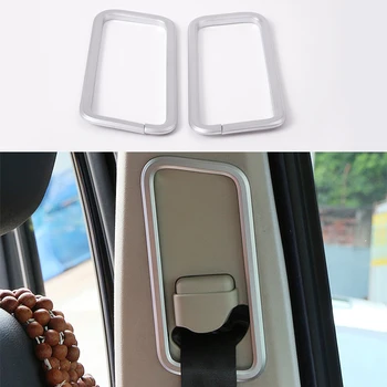 

2pcs/set Chrome ABS car accessories Interior Front safty belt Pillar Decorator Case Frame Cover Trim For Land Rover LR4 10-2016