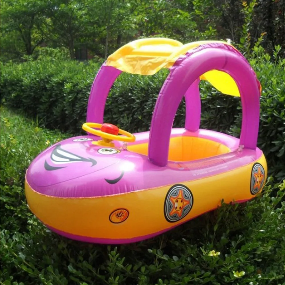 Gumay портативный Надувная Детская лодка сиденье лодка автомобиля форма зонт плавание ming кольцо воды бассейн игрушка + Бесплатная доставка