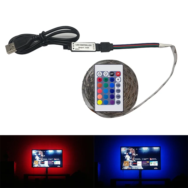 TV LED Strip light USB Powered DC 5V/6V 2835 RGB/White/Warm White Tape RGB LED Lamp 1M 2M 3M 4M 5M TV Background Lighting