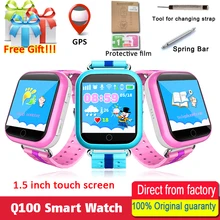 Получить скидку Оригинальный GPS Смарт-часы Q750 q100 Baby Smart часы с 1.54 дюйма Сенсорный экран SOS вызова расположение устройства трекер для малыша безопасный