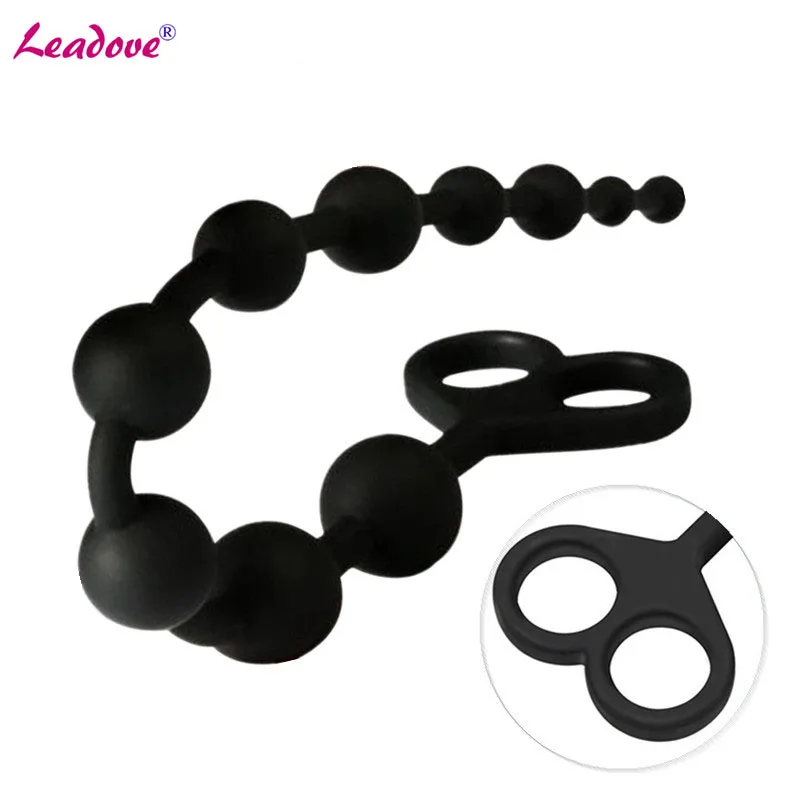 Silicone-G-spot-Anal-Ball-Butt-Plug-Large-Size-Black-Anal-Beads-Silicone-Anal-Sex-Toys