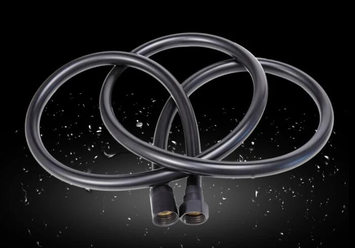 

Free shipping 1.5m PVC Flexible Hose black color shower pipe Bath room shower set accessories Explosion-proof PH02