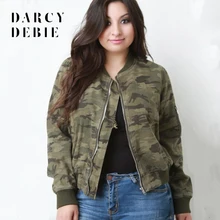 Darcydebie камуфляжная куртка женская размер 6 xl 5 xl Досуг Осень бойфренд стиль o-образным вырезом Бейсбол женские тканевые куртки