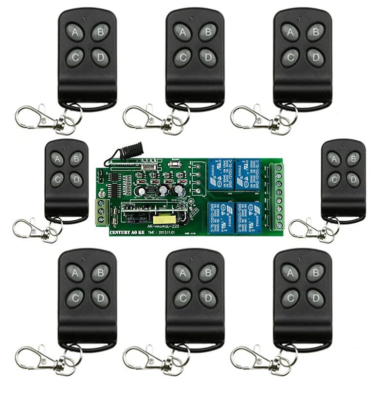 

AC85v~250V 110V 220V 230V 4CH Wireless Remote Control Switch Relay Output Radio RF Transmitter Receiver