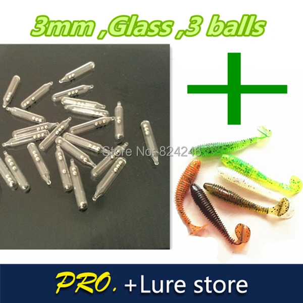 

Free shipping 50pcs + 5pcs Worm baits Jig Fishing Glass Rattles Insert glass Tube Rattles Shake Attract tube Fly Tie fly Tying