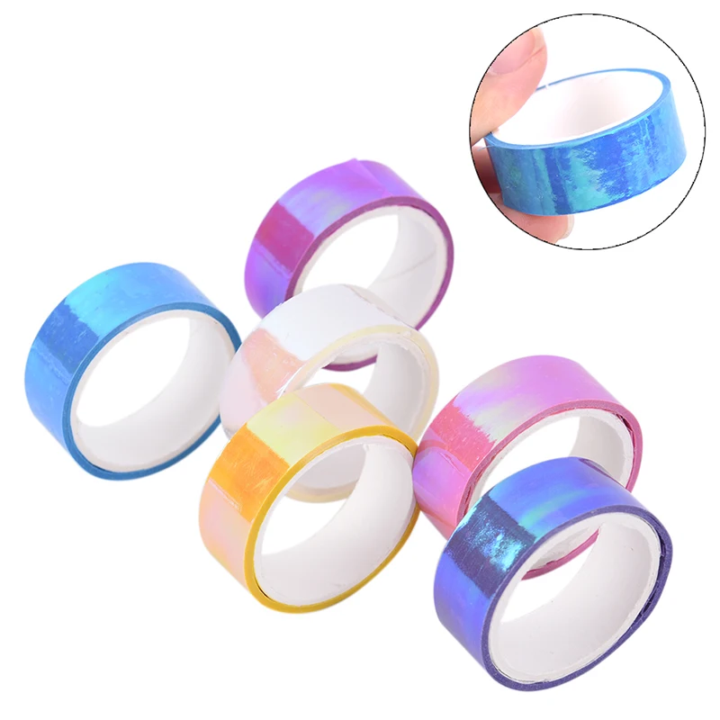 Gymnastics Decoration 500cm Rhythmic Gymnastics Decoration Holographic RG Prismatic Glitter Tape Hoops Stick