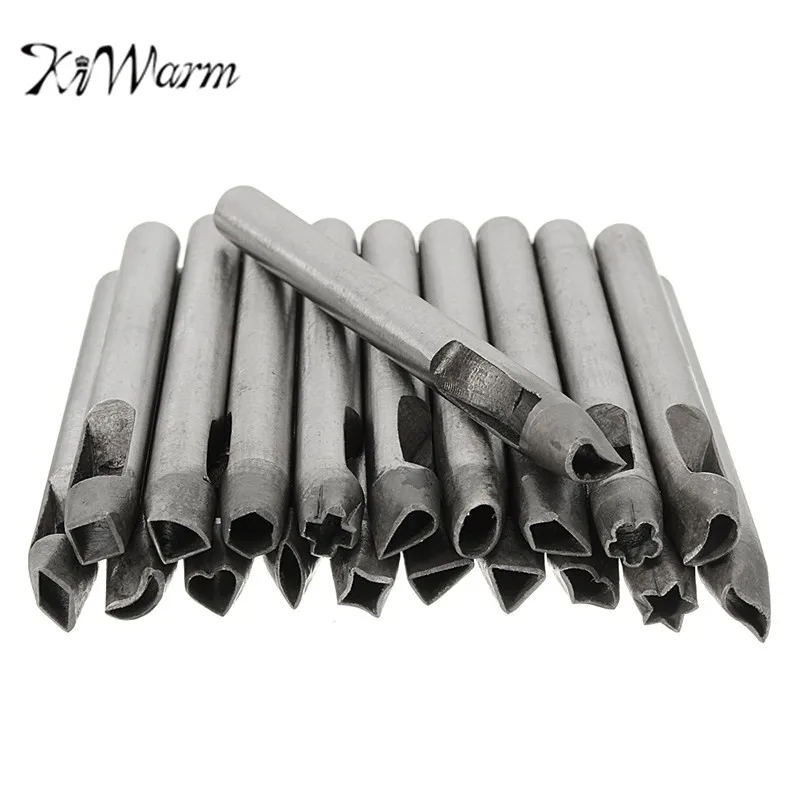 

KiWarm 20Pcs/set 6mm DIY Shaped Hole Hollow Punch Leather Craft Shape Leather Tool With 20 Styles For Leather Craft DIY Tool