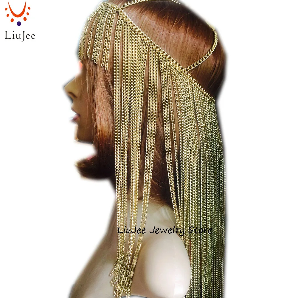 

Sexy Luxury Fashion Women Punk Multi Layer Metal Head Chain Jewelry Forehead Headband Hair Piece Body Jewelry
