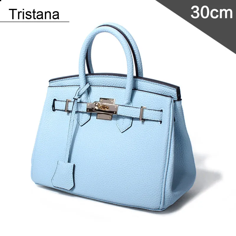

Tristana 30cm Brand Lock bags Fashion Tote Women PU Bag Soft leather bag Solid Lady Handbags
