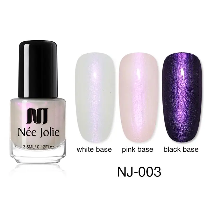 NEE JOLIE 3.5ml Candy Nude Color Nail Polish Fast Dry Semi-transparent Jelly Effect Environmental Nail Varnish - Цвет: Pearl NJ-003