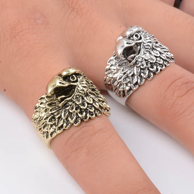 Rongqing 10pcs Lot Metallic Hawk Rings Antique Bronze Cool Glede Rongqing 10pcs Lot Metallic Hawk Rings Antique Bronze Cool Glede For Women