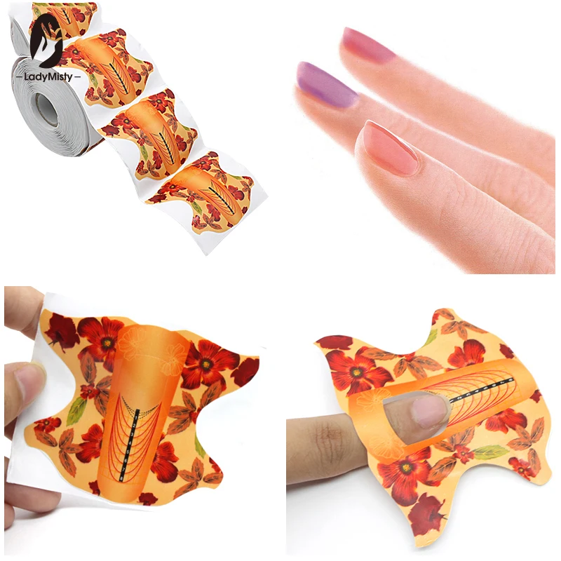 

300pcs roll Oval Shape Adhesive Nail Form for Acrylic/UV Gel Nail Tips Nail Extension Nail Art Tools
