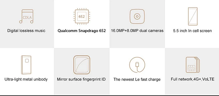 LeEco LeTV Le 2 X526 3GB RAM 64GB ROM Qualcomm Snapdragon 652 1.8GHz Octa Core 5.5 Inch Incell FHD Screen Android 6.0 4G LTE Smartphone