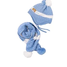 2 шт./компл. для мальчиков и девочек набор шапки и шарфа милые Для детей детские зимние шапки для малышей Baby muts KF274