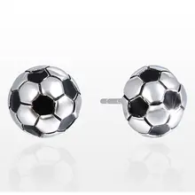 Уникальные серьги «Футбол» в Симпатичные серьги-гвоздики серьги для женщин Дамская мода персонализированные ювелирные изделия подарок на день рождения