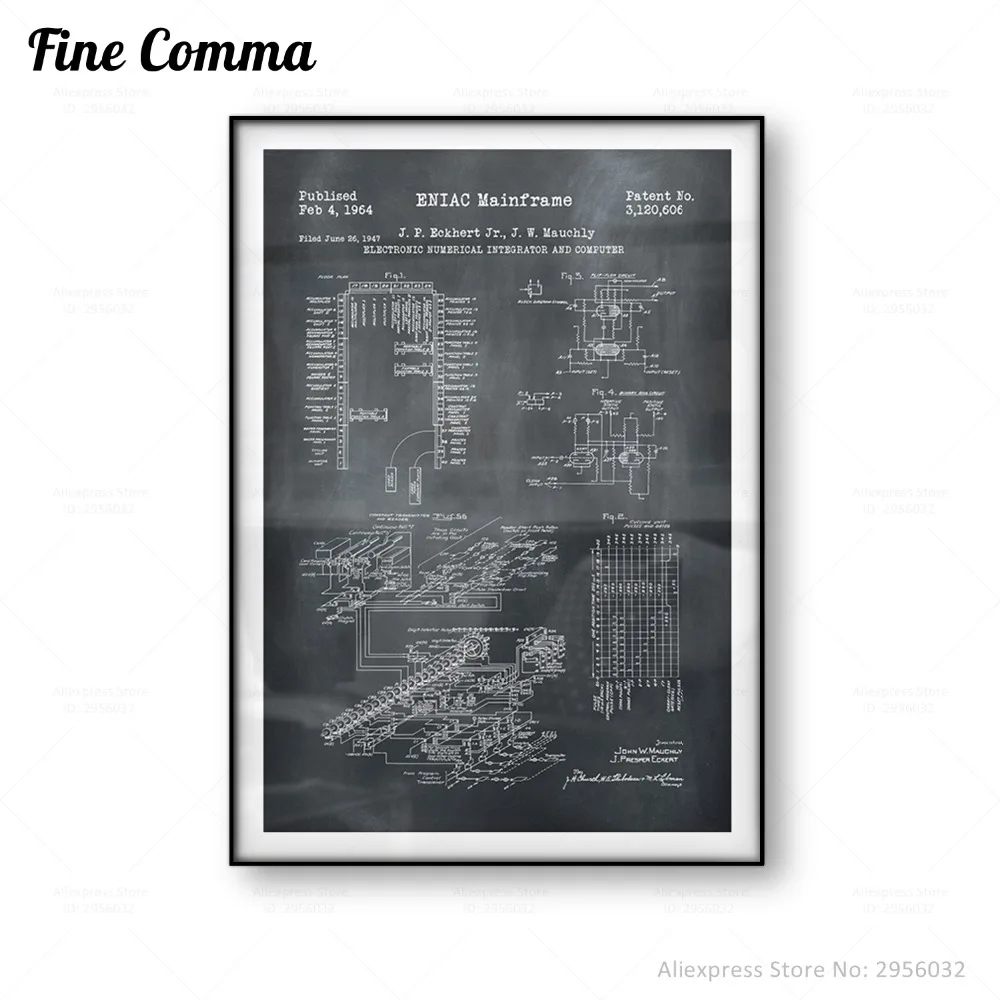 

ENIAC First Programmable Computer Patent Print Art Poster Canvas Print Wall Art Wall Decor Vintage Picture Retro Art Home Decor
