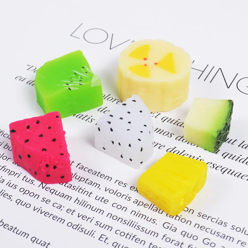

10pcs Kawaii Fruits Resin Miniature Food Art Supply Flatback Cabochon DIY hair Bow Center Scrapbooking Phone decoration
