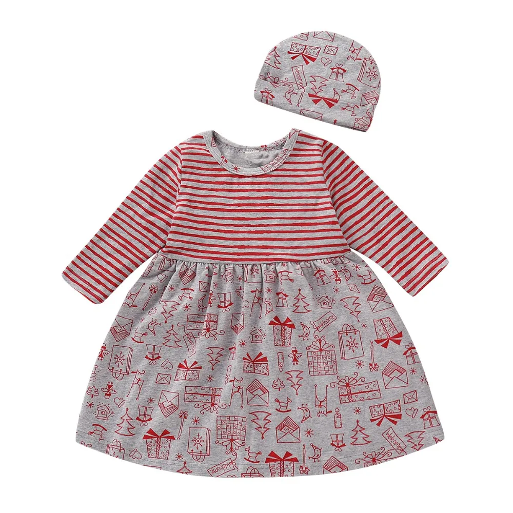 Brand Puseky Christmas costume Toddler Kids Baby Girls Snowflake Print Princess Dress Outfits Clothes 0-24M Drop Shopping