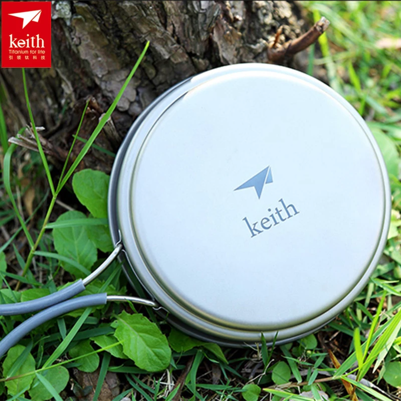 Keith Titanium Pot Titanium Cookware Set caldero y sartén 400 ml + 1.2L senderismo caza Camping Picnic Set de cocina ti6013 Keith Titanium Pot Titanium Cookware Set caldero y sartén 400 ml + 1.2L senderismo caza Camping Picnic Set de cocina ti6013