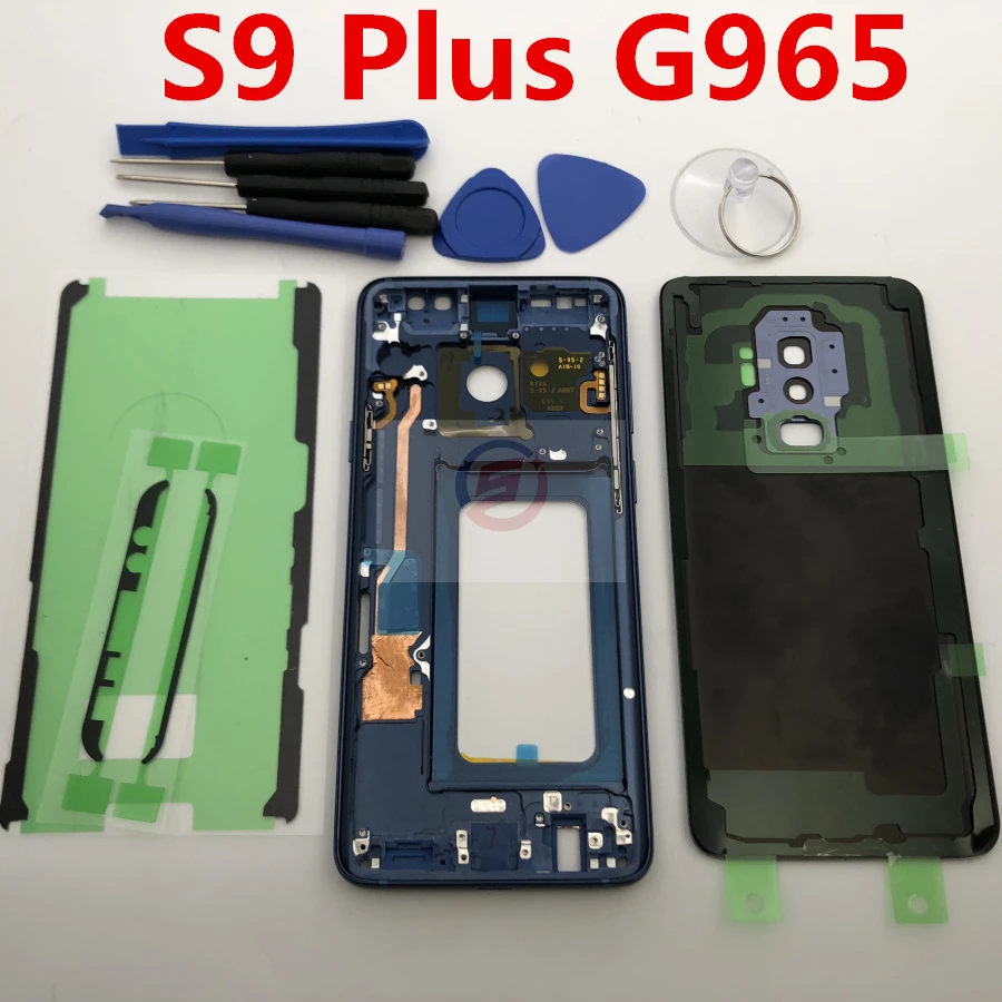 Полный корпус задняя крышка + средняя рамка аккумулятора для Samsung Galaxy S9 Plus G965 G965F