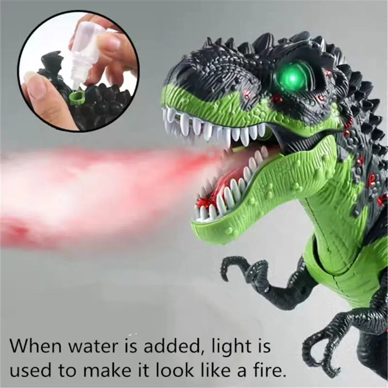 

Simulated Flame Spray Tyrannosaurus T-Rex Dinosaur Toy Kids Walking Dinosaur Water Spray Red Light & Realistic Sounds