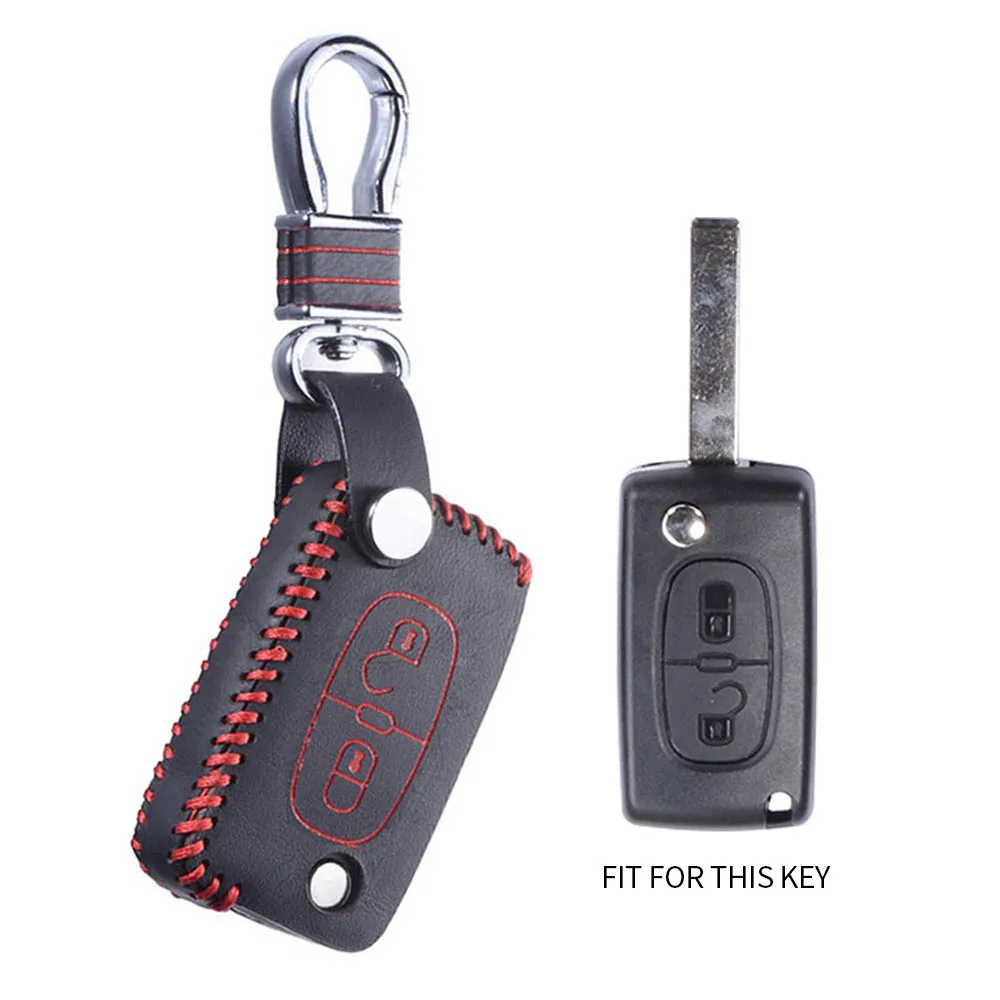 Genuine Leather Key Cover for Citroen C2 C3 C4 C5 C6 Xsara Quatre Picasso PEUGEO Genuine Leather Key Cover for Citroen C2 C3 C4 C5 C6 Xsara Quatre Picasso PEUGEO