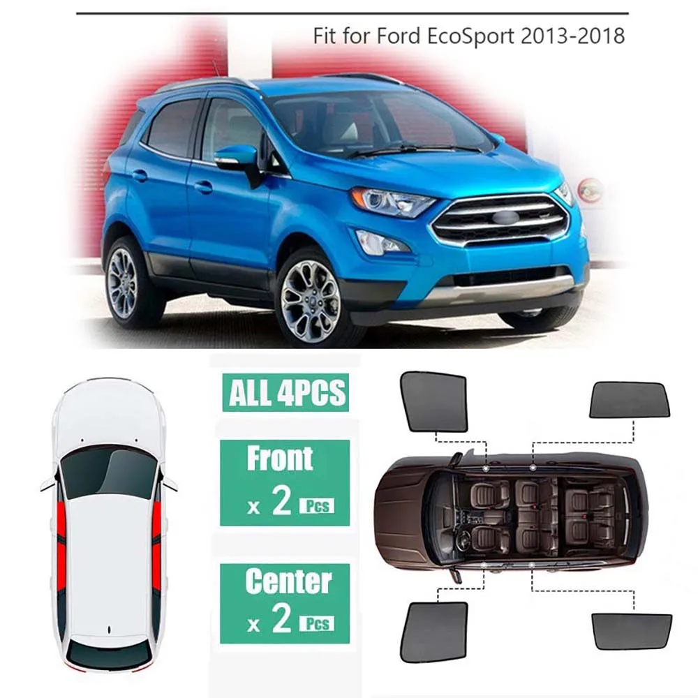 

Side Windows Magnetic Sun Shade UV Protection Ray Blocking Mesh Visor Fit For Ford EcoSport 2013-2018