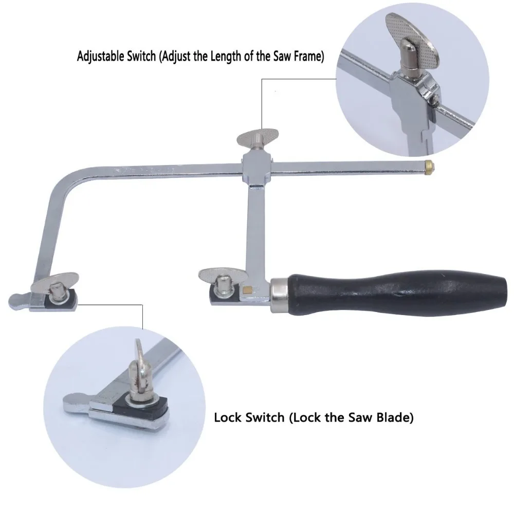 Профессиональный Регулируемый лук пилы с 144 шт. пилы для ювелирных изделий, рама пилы, ручные инструменты, рамка пилы, инструмент для изготовления ювелирных изделий своими руками