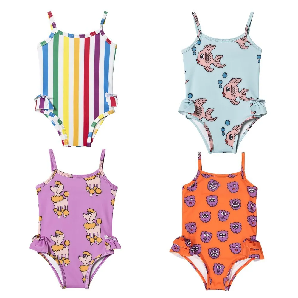 Hugo/Новинка года; Детский милый Цельный купальник для девочек; маленький Свежий Слинг