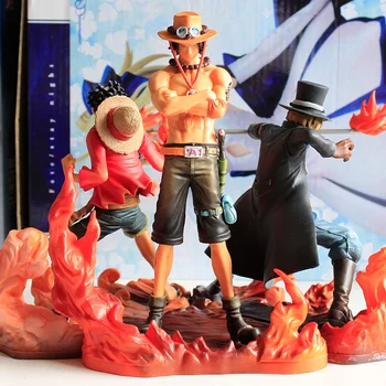 

Japanese Anime One Piece Figurine Luffy Ace Sabo PVC Action Figures Collectible Model Toys 3pcs/set