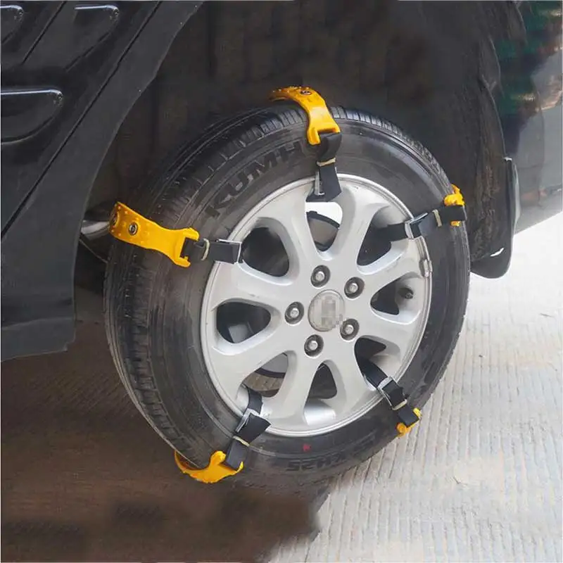 

Vehemo 5Pcs Universal Tyres Wheels Snow Chains Car Snow Security Safety Tire Emergency Thickening Winter Anti-skid Chains