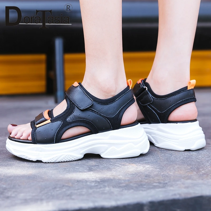 

DORATASIA Brand New Plus Size 35-42 Party Office Summer Sandals women's Genuine Leather Women Shoes Woman Footwear Femal