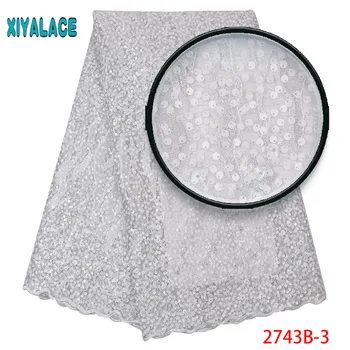 

African White Lace Fabric High Quality Lace 2019 Sequins Lace Fabric Embroidery African Wedding Lace For Lace Fabric 2743b