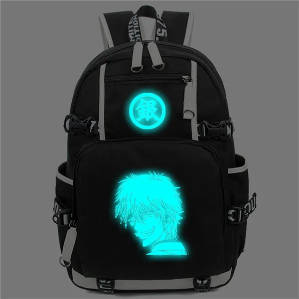 Gintama Cosplay Backpack Cartoon Luminous Student School Shoulder Bag Teenage Laptop Travel Bags