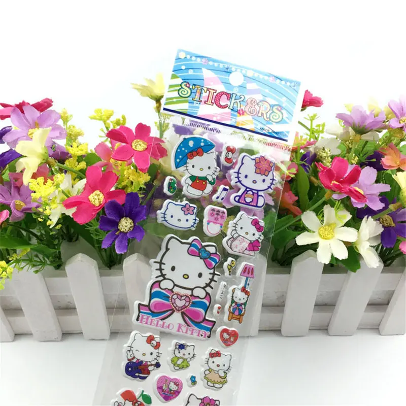 Cute Fairytale Dreamy Small Red Flower Reward Bubble Cartoon Anime Stickers for Children Puzzle Early Education 3D Sticker Pack