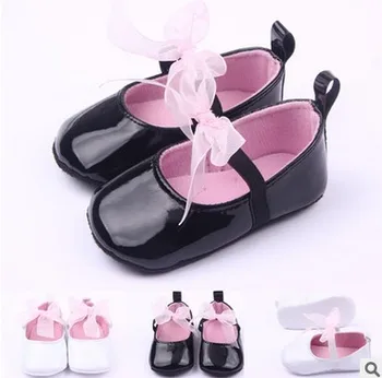 

retail 2015 Kawaii Baby shoes first Walkers Princess single butterfly girls tennis shoes knot Child moccasins free shipping
