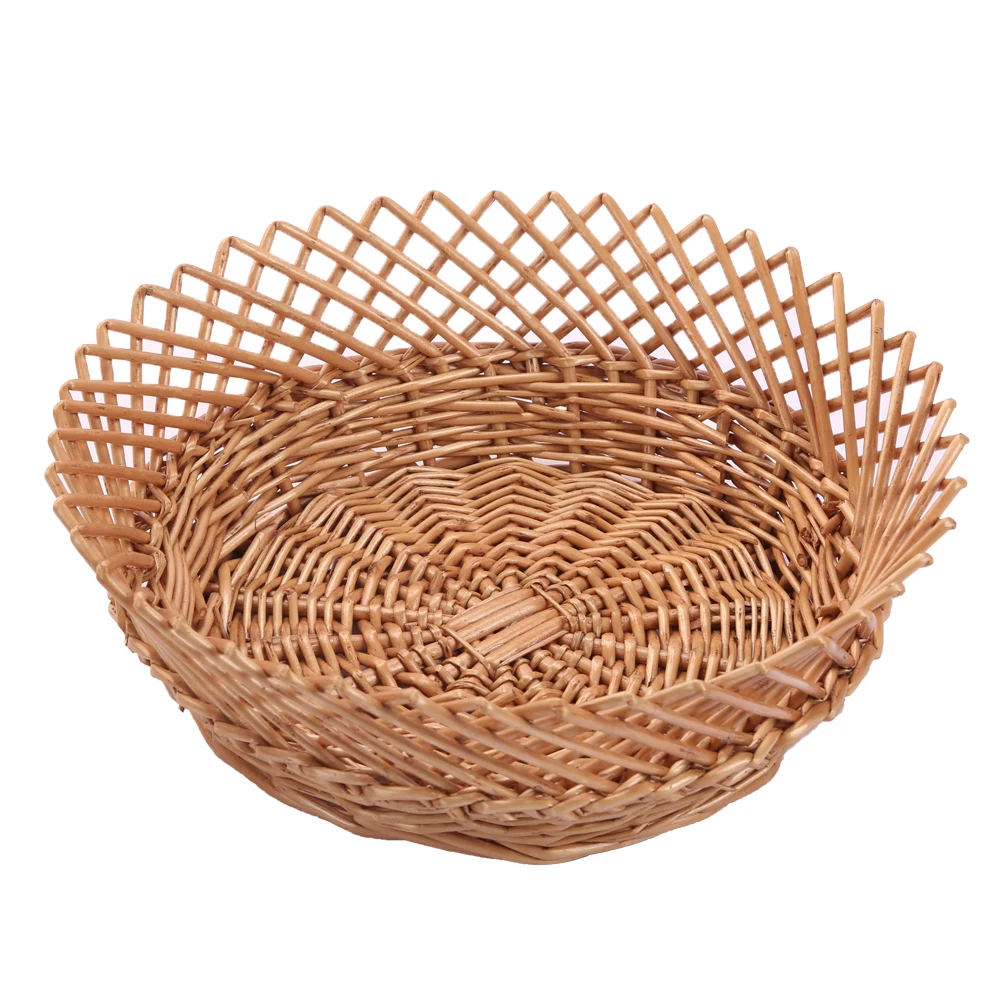 Wicker Basket Fruit Bread Tray Storage Bowl Wicker Basket Fruit Bread Tray