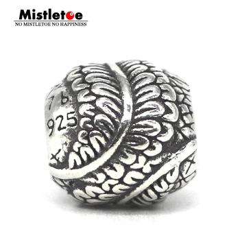 

Mistletoe Genuine 925 Sterling Silver Fern leaves Charm Bead Fit Troll & Pan Bracelet Jewelry