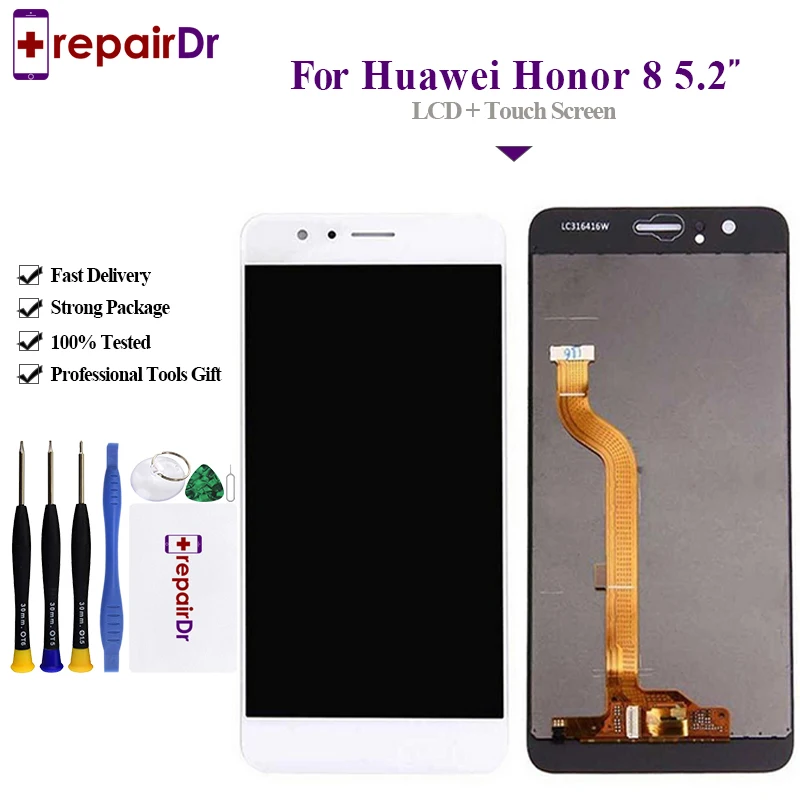 Оригинальный ЖК дисплей для Huawei Honor 8 100% тестирование + дигитайзер сенсорного