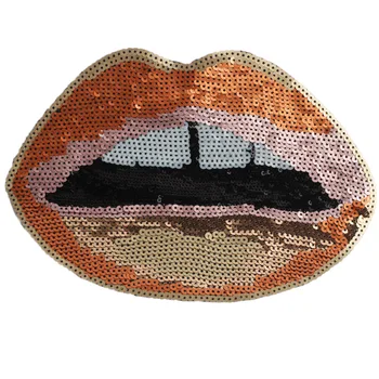 

10pcs large sequins mouth embroidery cloth patch iron on Clothing Accessories bag decoration