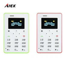 Горячие Мини телефона карточки AIEK M5 цветной экран английский/русский/арабский клавиатура сотового телефона 4.5 мм ультра тонкий карман для мобильного телефона