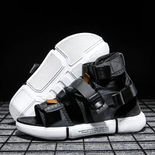 Мужские сандалии; Мужские Повседневные высокие шлепанцы; летние мужские сандалии-гладиаторы на плоской подошве; удобные пляжные сандалии; вьетнамки