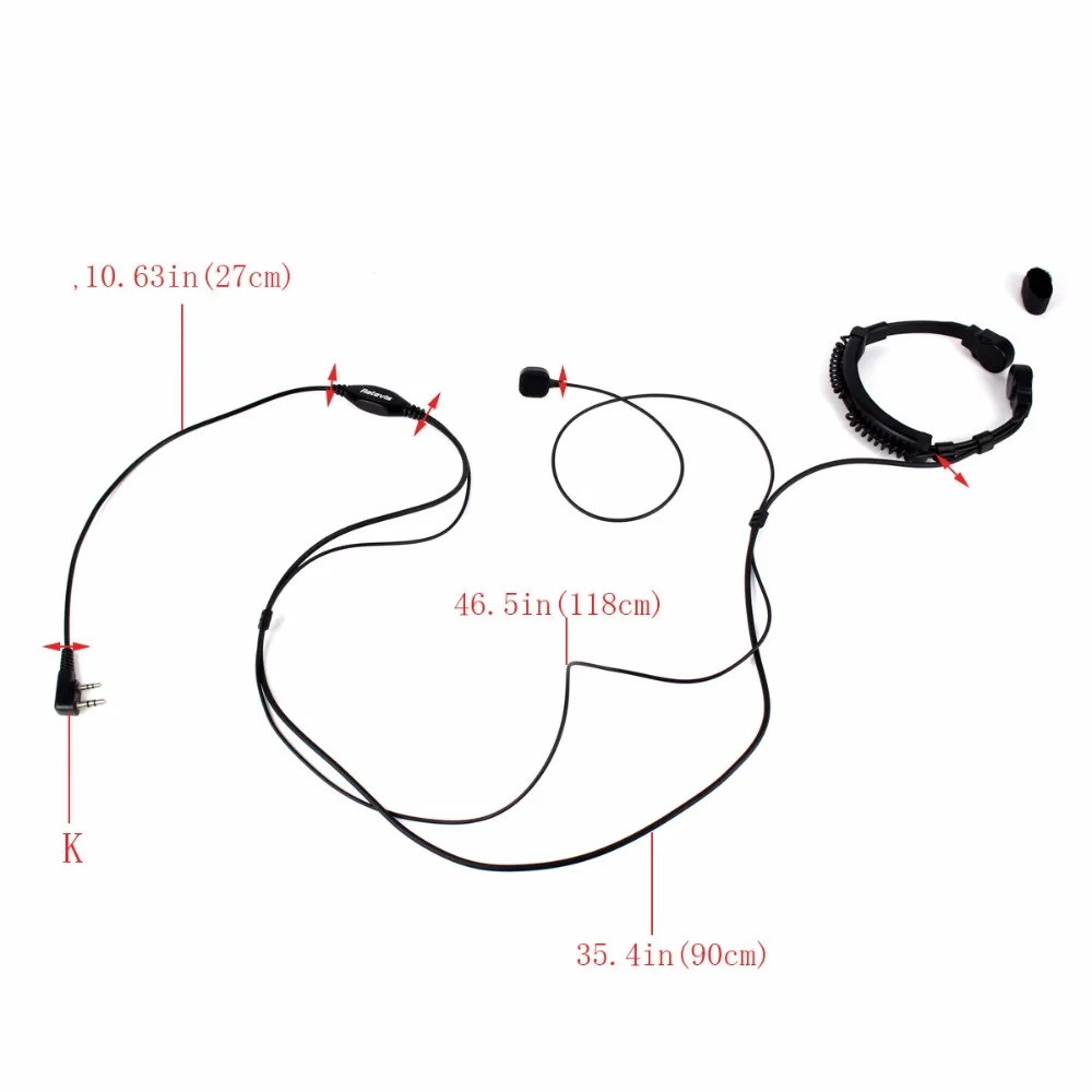 2 Pin горло Walkie Talkie аксессуары гарнитура для Baofeng UV 5R Retevis H777 RT5R для Kenwood для TYT двухстороннее радио C9026A