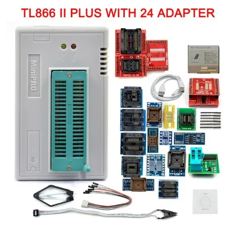 V7.32 TL866II плюс Программист Eeprom PIC AVR BIOS USB Универсальный программатор лучше, чем TL866A TL866CS - Цвет: TL866 II W24 adapter