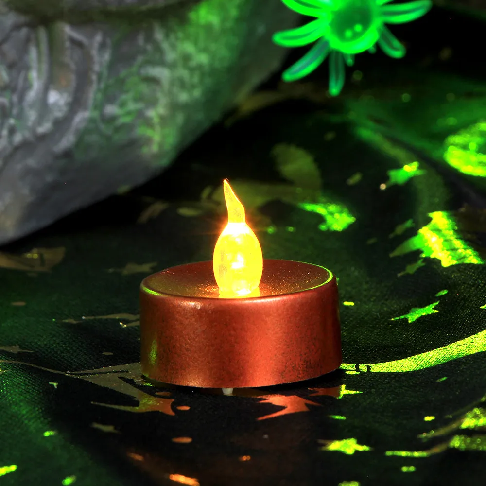 

Simulation red environmentally friendly smokeless LED electronic wave tea wax lamp suitable for Halloween party decoration #3J17