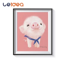 

DIY Paint By Numbe Little Fat Pig With Rubbe Paint By Numbers Cartoon Drawing For Kids Diy Oil Painting Decoration