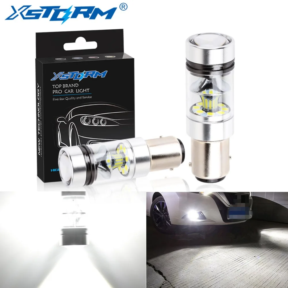 2Pcs P21/5W Led 1157 BAY15D Bulb Car Brake Light Auto Reverse DRL Fog Lights Daytime Driving Lamp 6000K White 12V-24V | Автомобили и