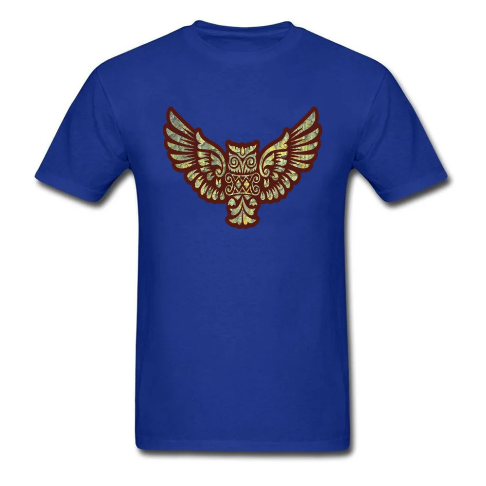 Flying Owl Mascot Decoration Cotton Man Short Sleeve T Shirt Design Fall Tshirts Printed Tops Tees 2018 O Neck Flying Owl Mascot Decoration blue