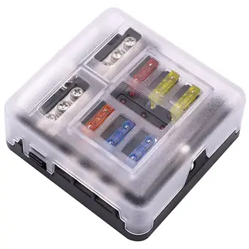 

1 In 6 Out Auto Fuse Box Waterproof Blade Fuse Block Box for Car Suv Bus Ship 32V PC Terminal Block Car Style