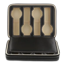 8 сетки часы Дисплей ящик для хранения Чехол лоток на молнии путешествия часы коллектор чехол искусственная кожа черный